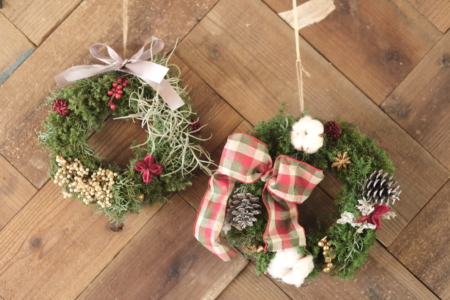 写真：11月ドライフラワーのクリスマスリースのワークショップ開催